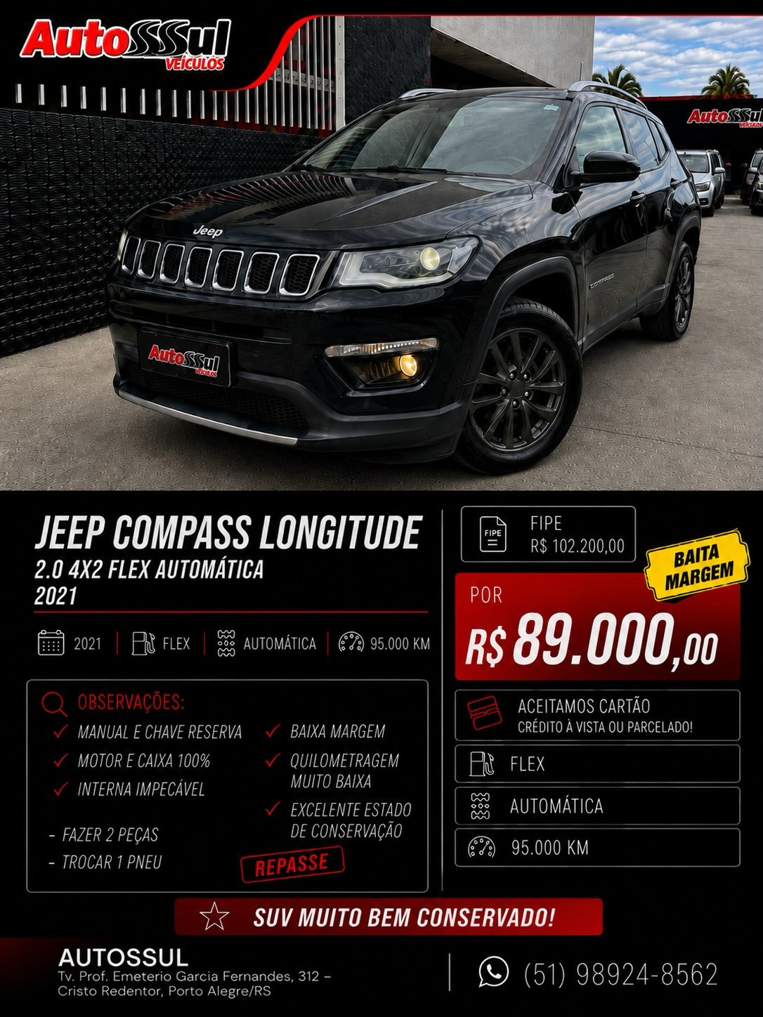 Jeep Compass Longitude anunciado pela Autossul
